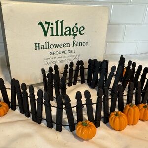 Department 56 Black Halloween Fence with Orange Pumpkins